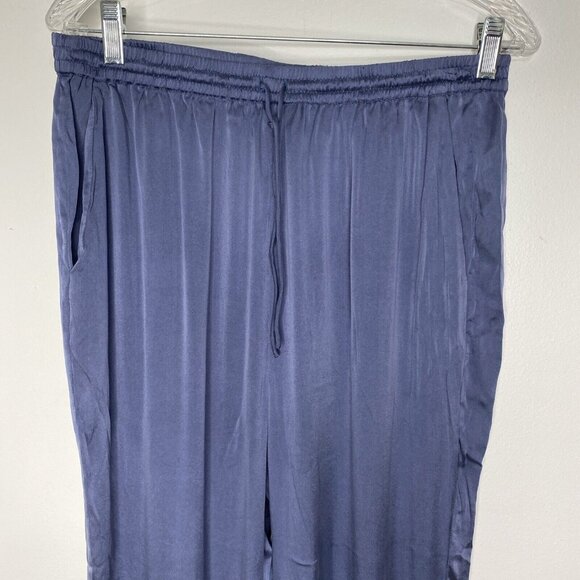 Skin World Wide Silk Pajama Pants Blue 4 XL Elastic Pockets Drawstring jogger - Picture 2 of 10